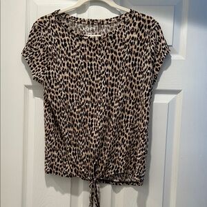 LOFT Leopard Print Short Sleeve Tee